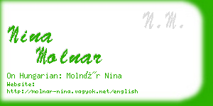 nina molnar business card